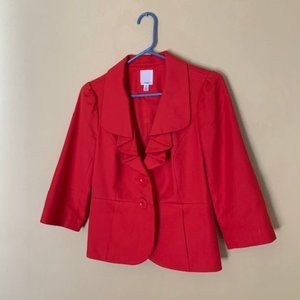 Ruffled, Tailored Blazer